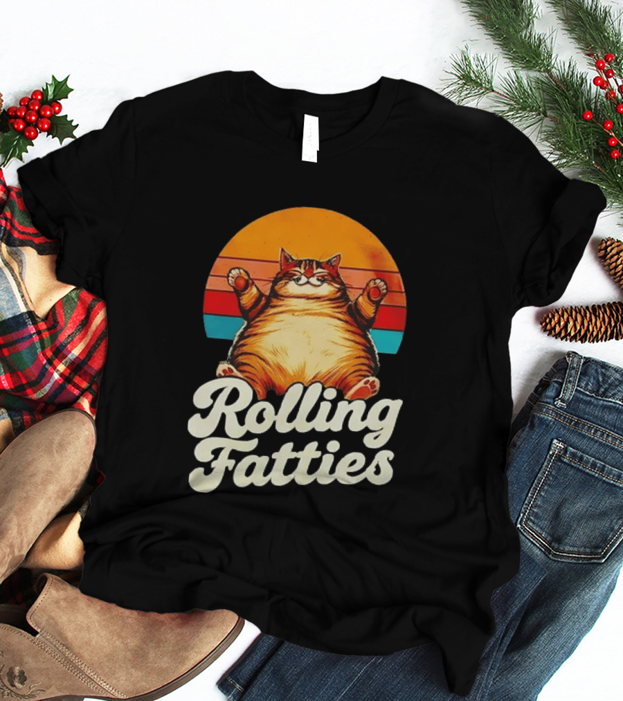 Rolling Fatties Vintage Sunset Cat T-Shirt