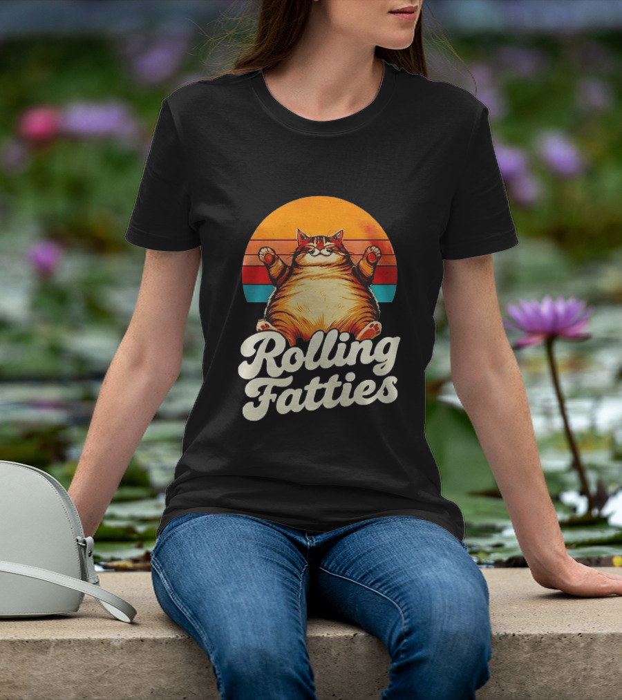 Rolling Fatties Vintage Sunset Cat T-Shirt