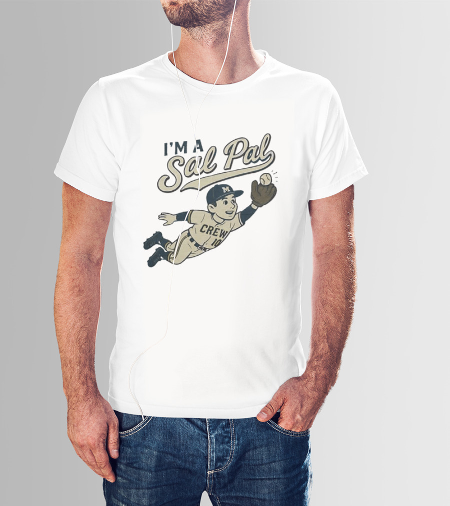 I'm A Sal Pal Milwaukee Brewers Crew 10 Cartoon Baseball Player T-Shirt
