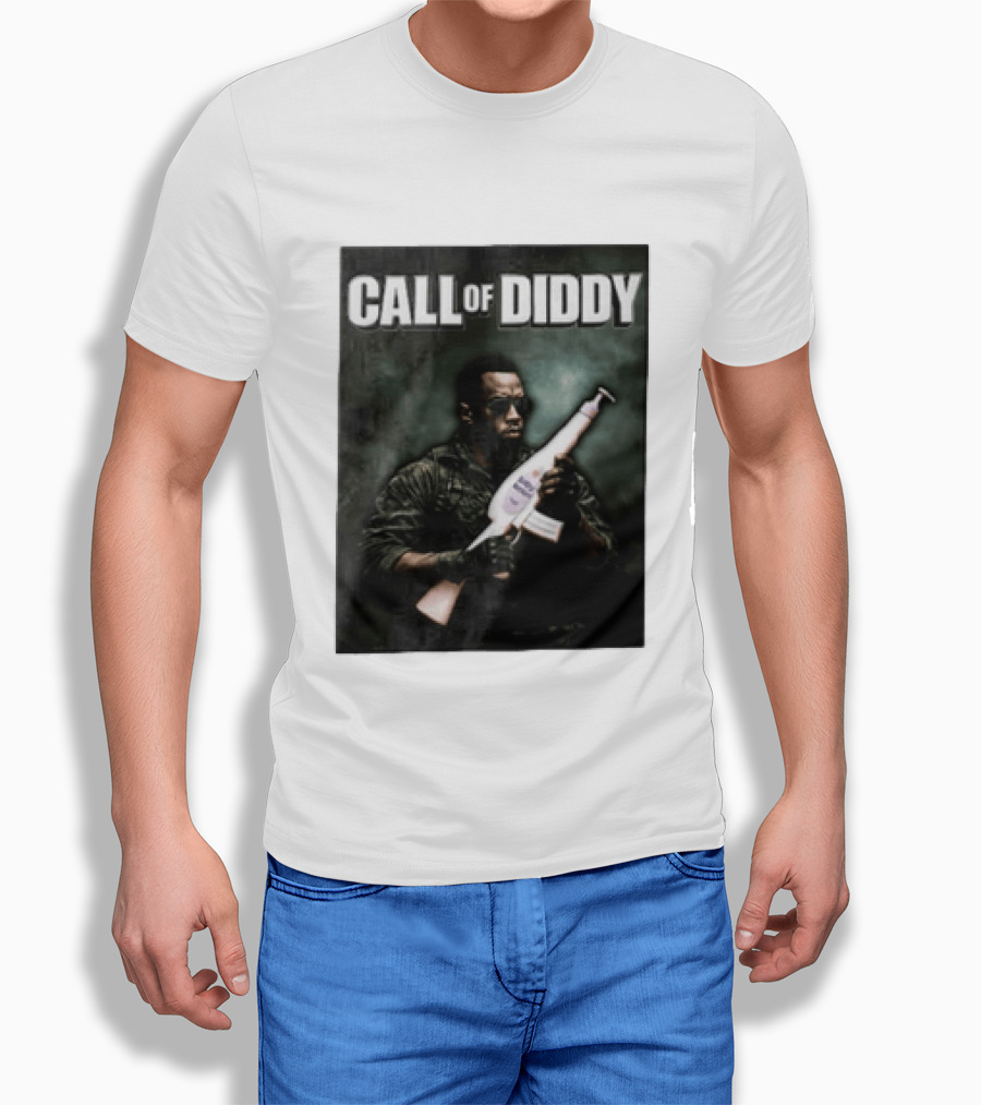 Call Of Diddy Sean Combs Parody Lotion Gun T-Shirt