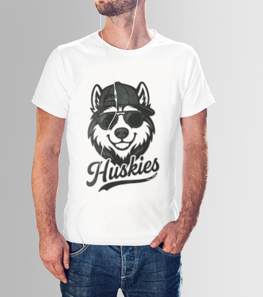Huskies Husky Dog In Sunglasses And Cap T-Shirt