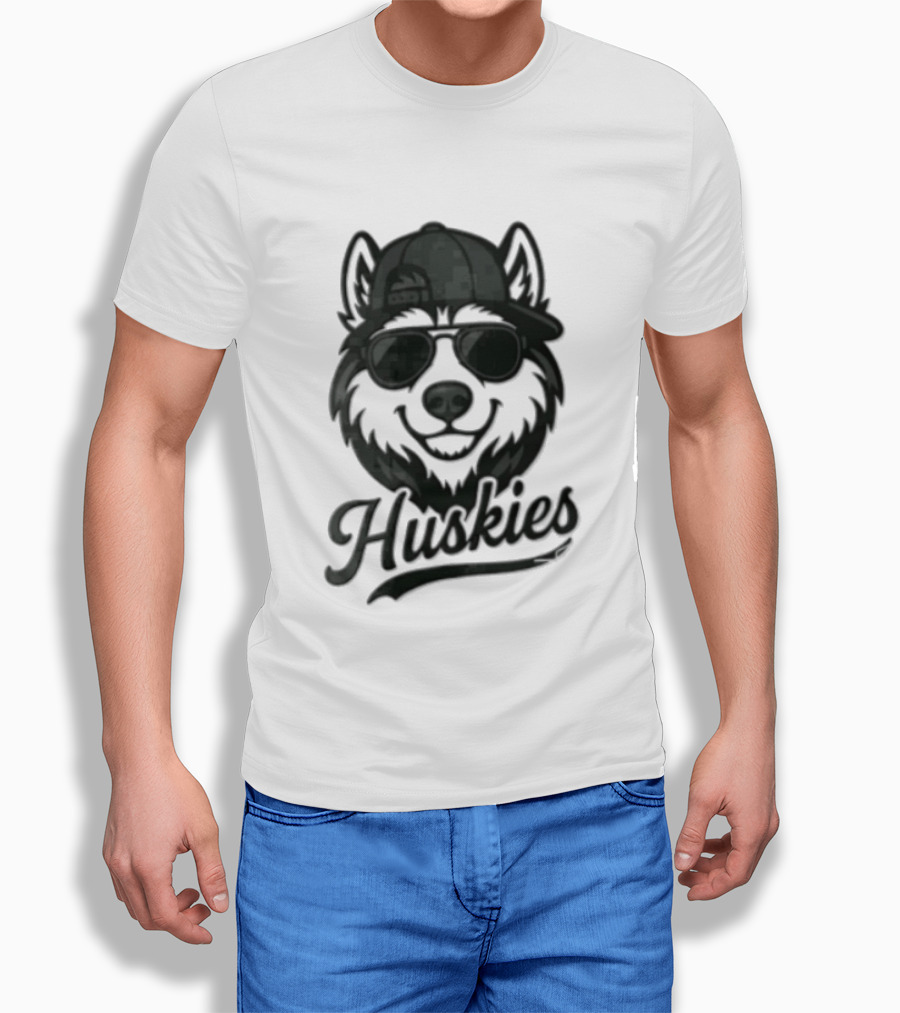 Huskies Husky Dog In Sunglasses And Cap T-Shirt