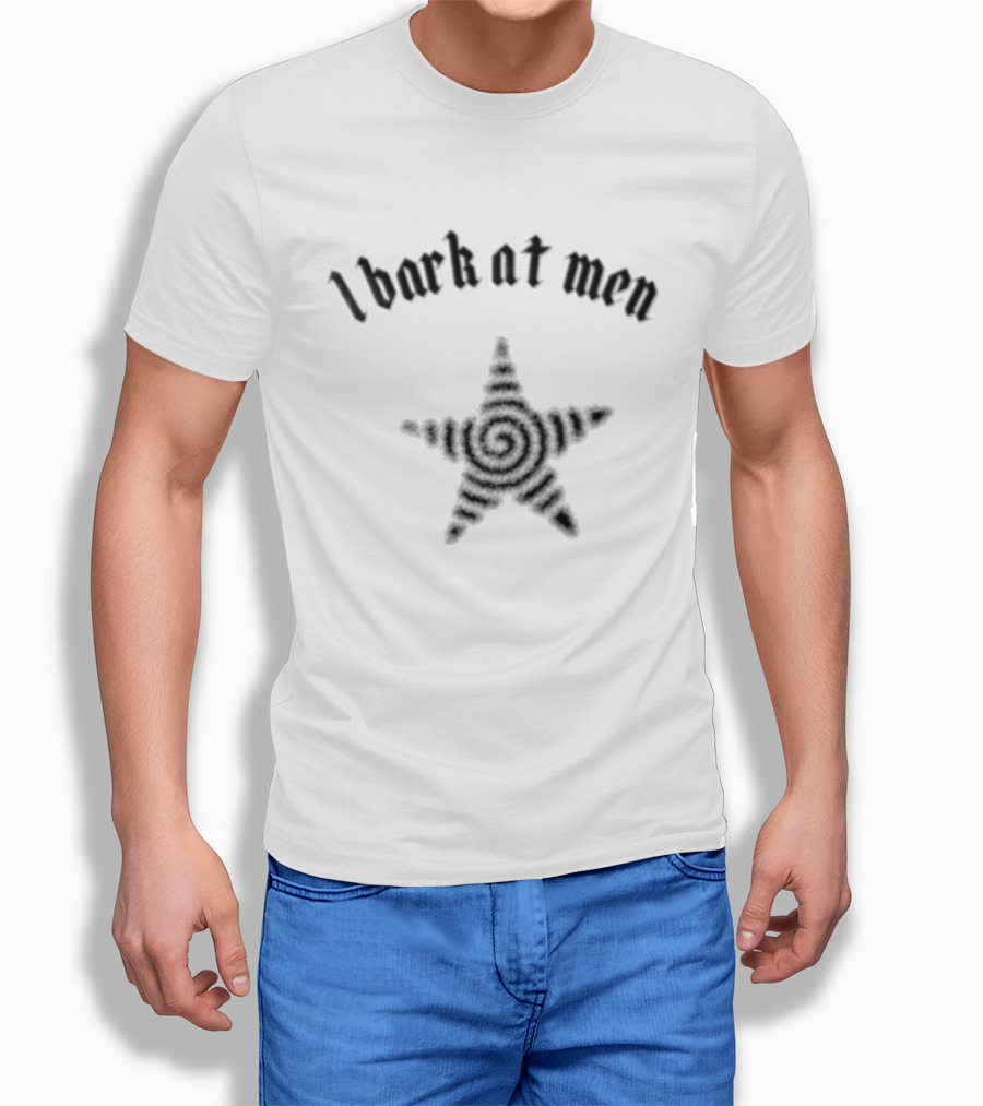 I Bark At Men Star Spiral Center Halftone T-Shirt
