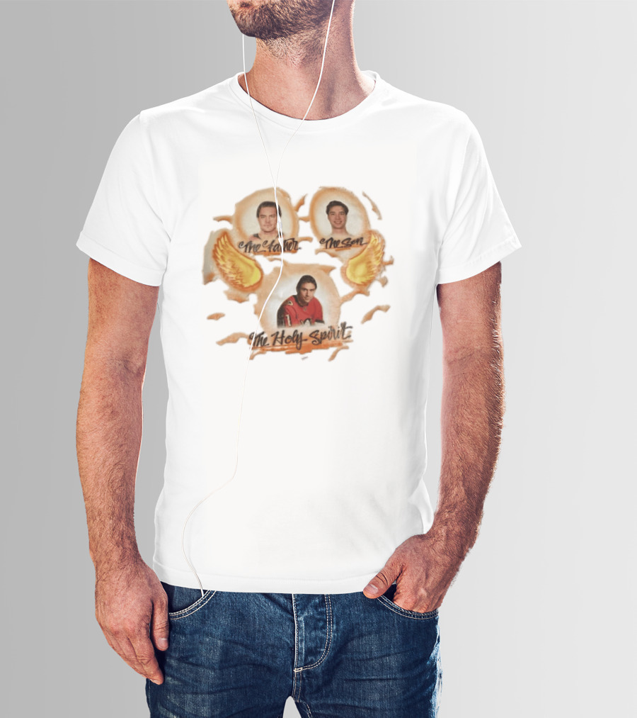 The Father The Son The Holy Spirit Hockey Trio With Wings T-Shirt