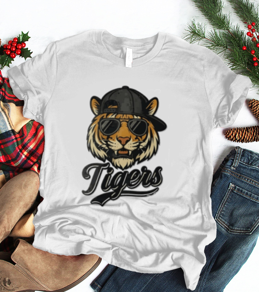 Tiger Sunglasses Baseball Cap Cool Cat T-Shirt