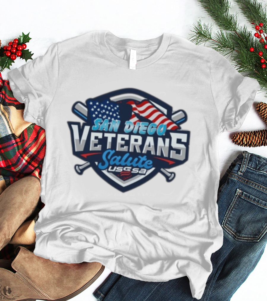 San Diego Veterans Salute USSSA Baseball Event American Flag T-Shirt