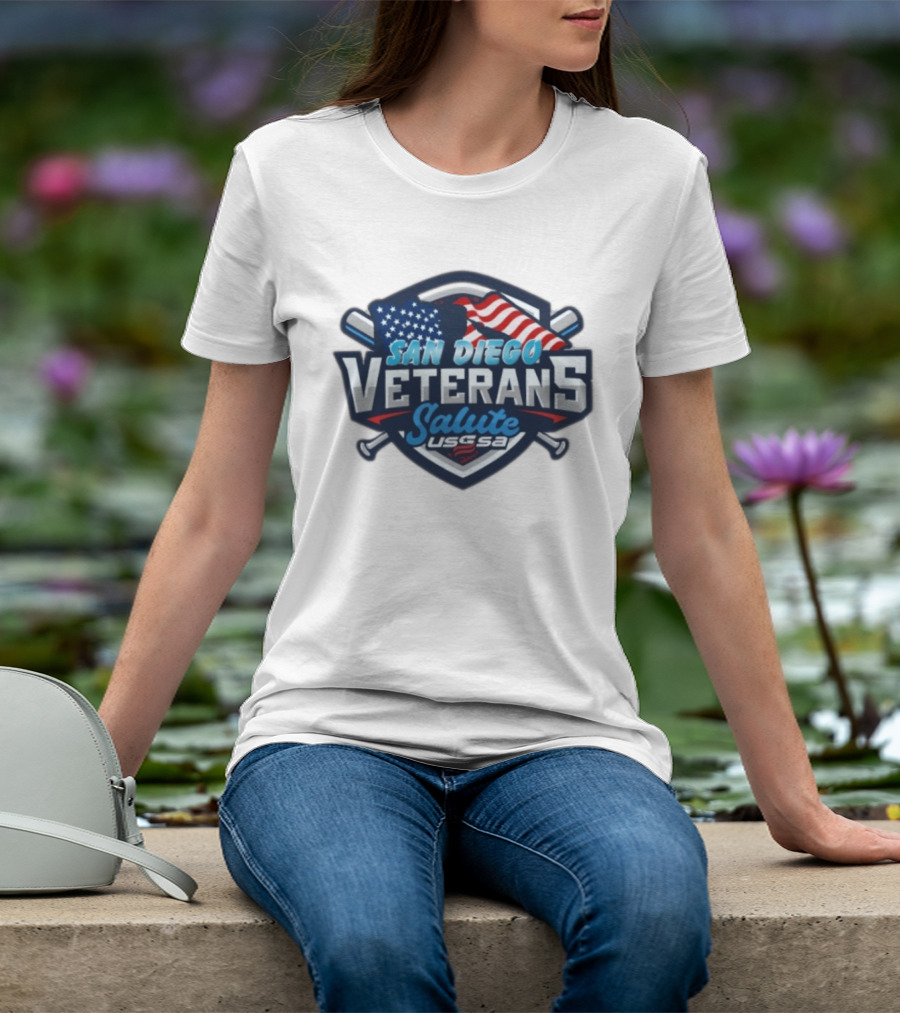 San Diego Veterans Salute USSSA Baseball Event American Flag T-Shirt