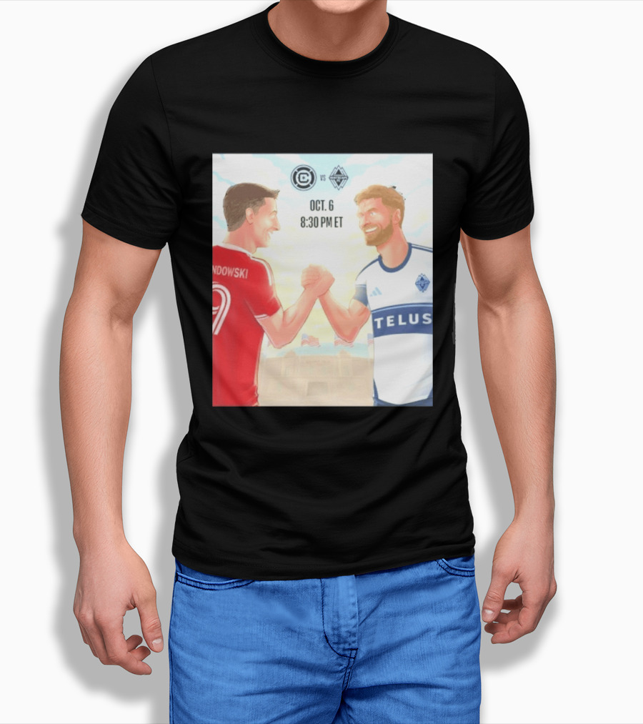 Chicago Fire Vs Vancouver Whitecaps Oct 6 Soldier Field Match 8:30 PM ET Lewandowski TELUS T-Shirt