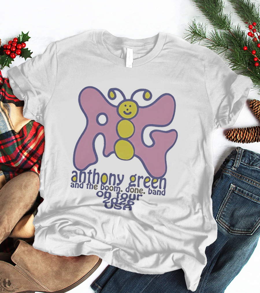 Anthony Green And The Boom Done Band On Tour 2026 Usa Butterfly T-Shirt