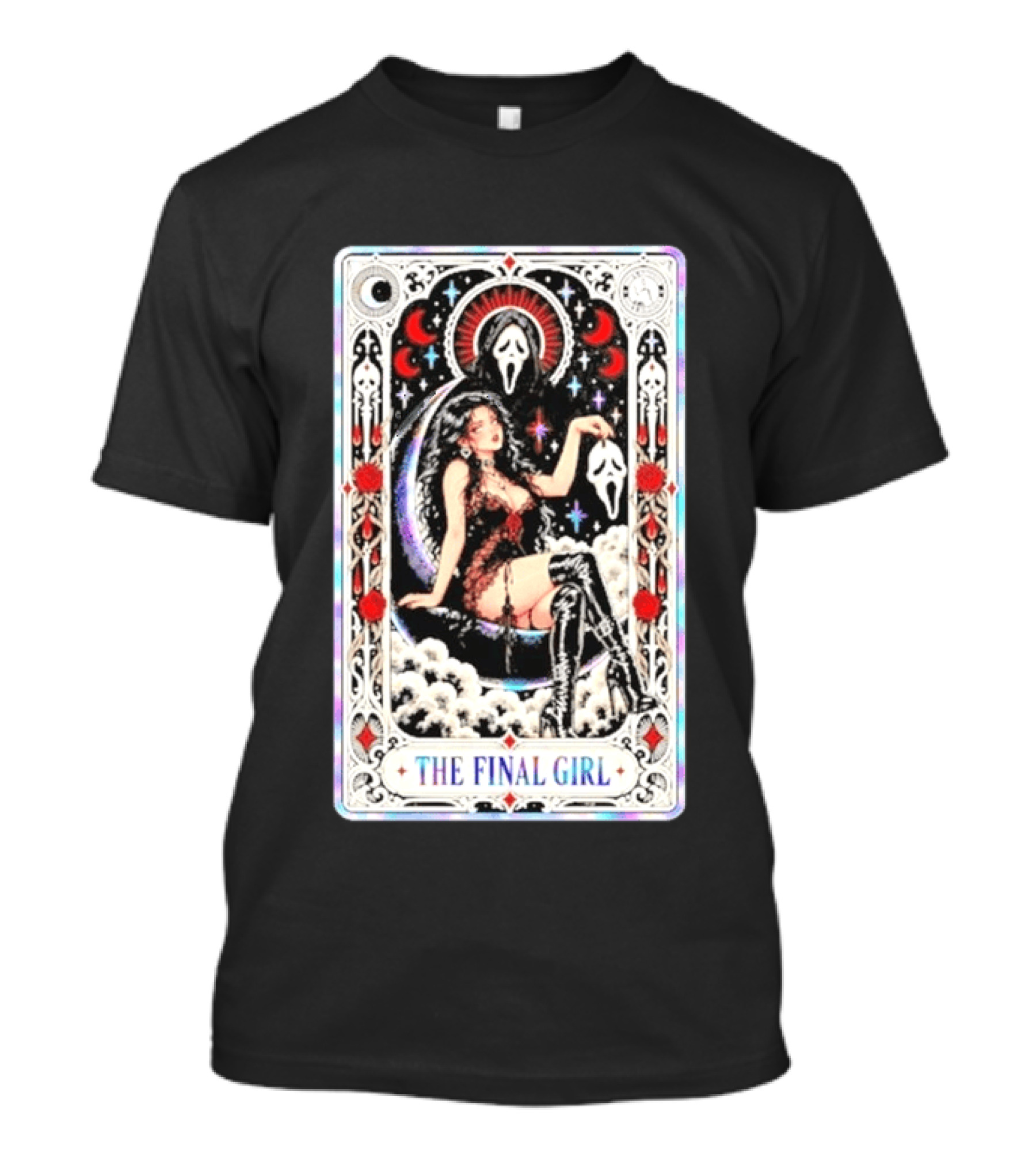 The Final Girl Ghostface Scream Tarot Card Aesthetic T-Shirt
