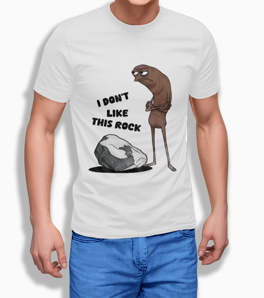 Marcus The Worm I Don't Like This Rock Grumpy Cartoon Expression T-Shirt