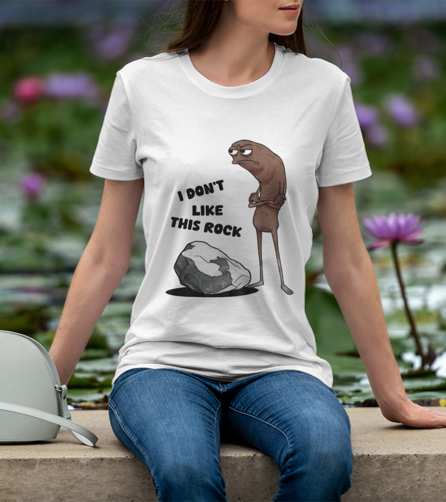 Marcus The Worm I Don't Like This Rock Grumpy Cartoon Expression T-Shirt