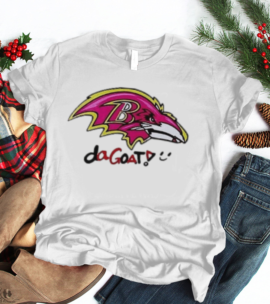 Baltimore Ravens Da Goat Pink Heroes Fighting Cancer T-Shirt