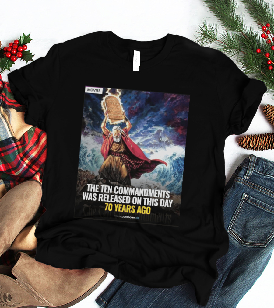 The Ten Commandments 1956 Cecil B. DeMille Epic Moses Parting Sea Anniversary T-Shirt