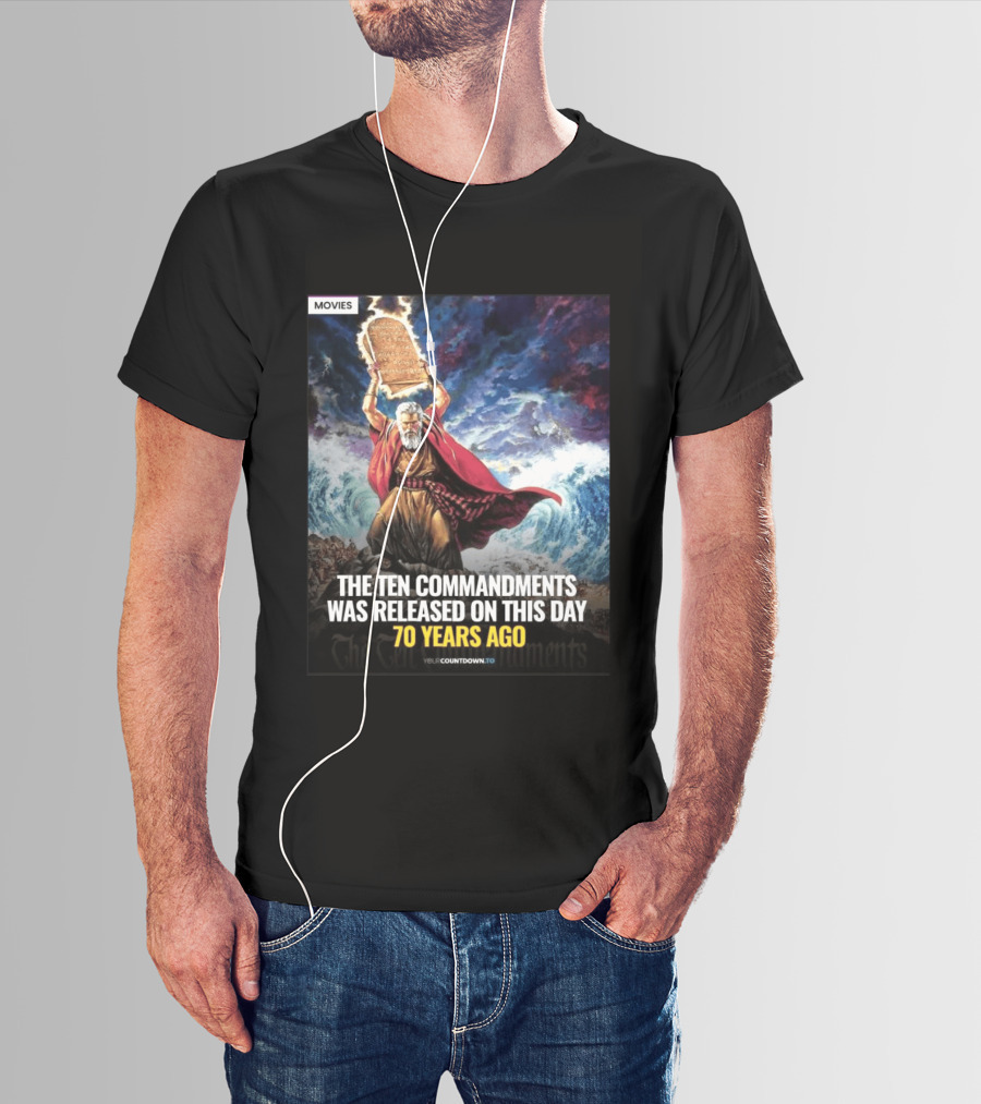 The Ten Commandments 1956 Cecil B. DeMille Epic Moses Parting Sea Anniversary T-Shirt