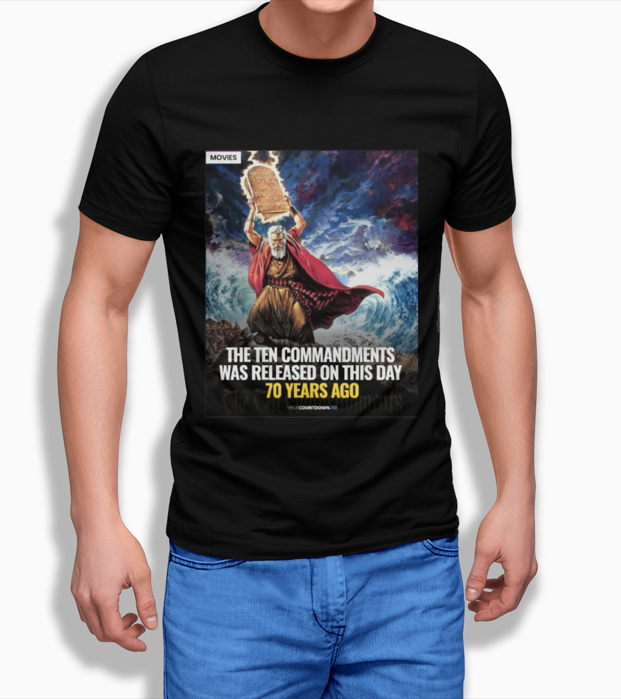 The Ten Commandments 1956 Cecil B. DeMille Epic Moses Parting Sea Anniversary T-Shirt