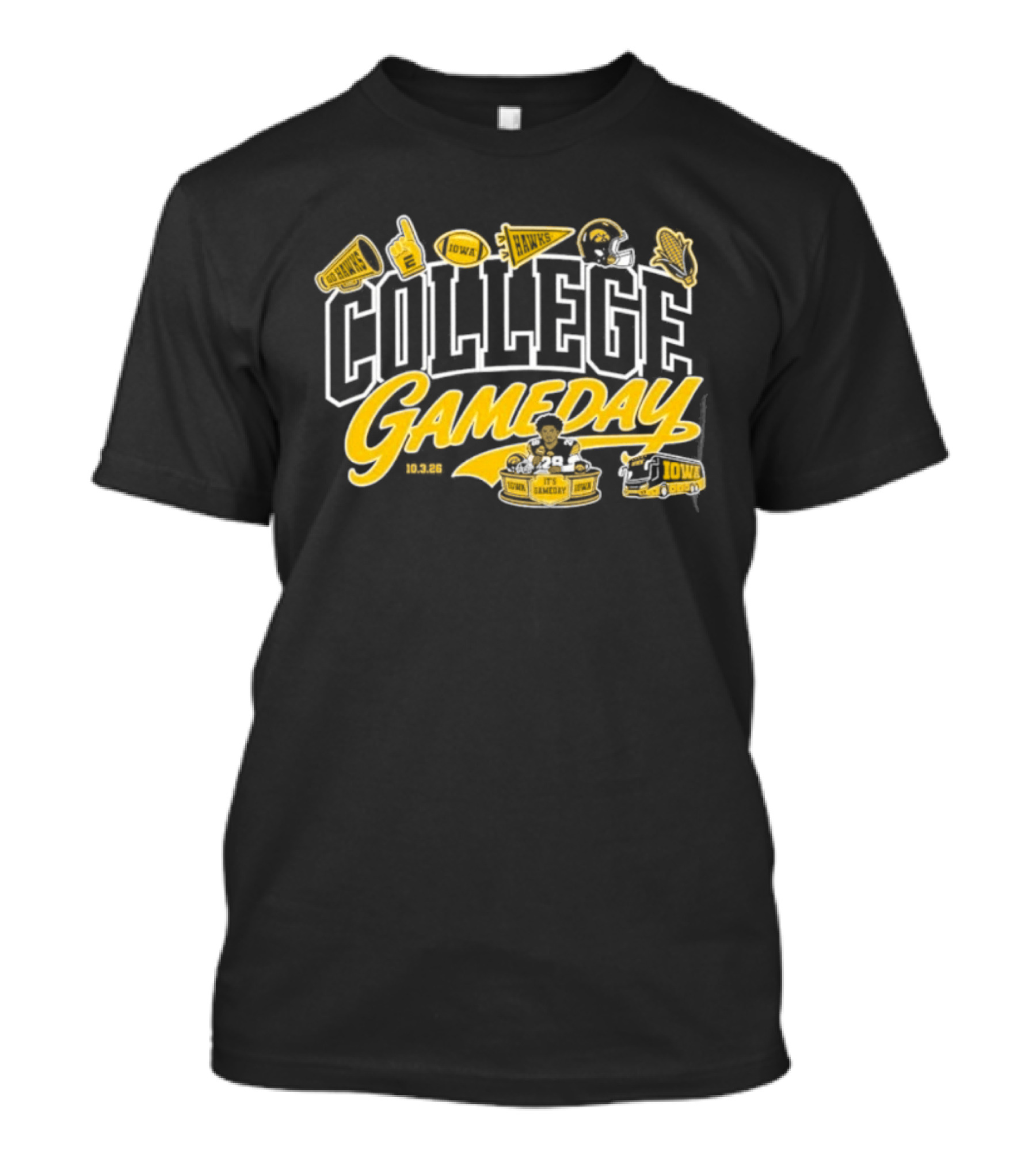College Gameday Iowa Hawkeyes Football 10326 Player No 28 T-Shirt