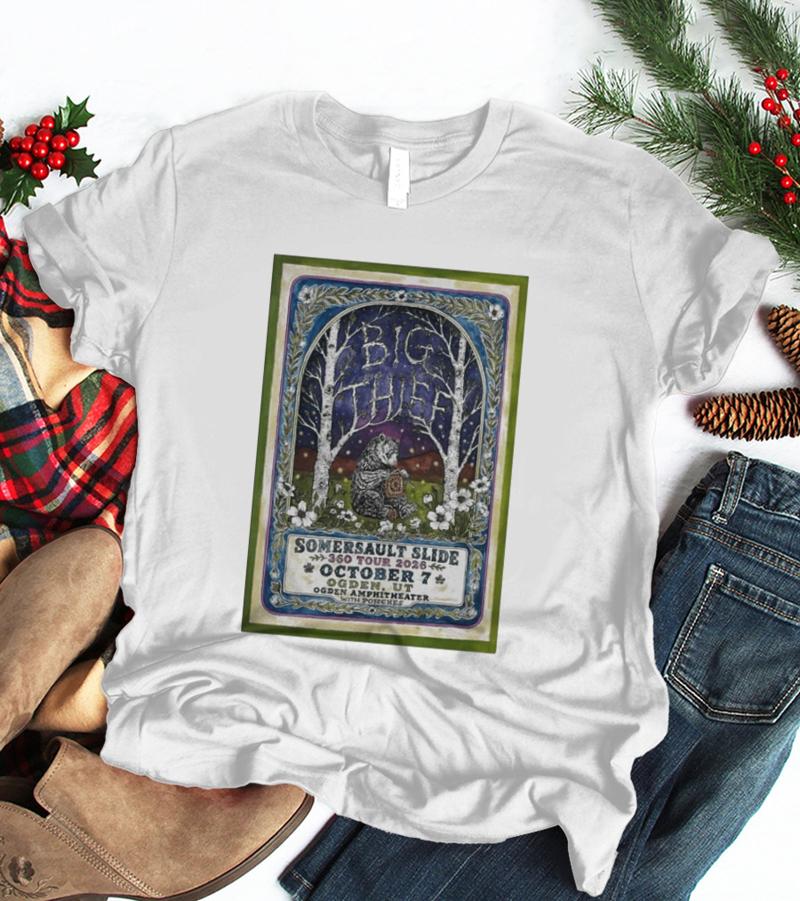 Big Thief Somersault Slide 360 Tour 2026 October 7 Ogden UT Amphitheater With Porches T-Shirt