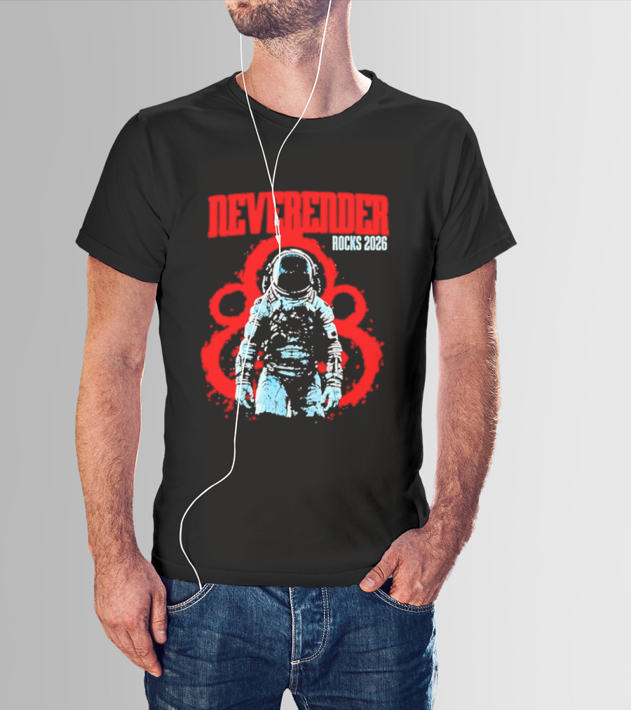 Neverender Rocks 2026 Astronaut Space Music Tour Splash T-Shirt