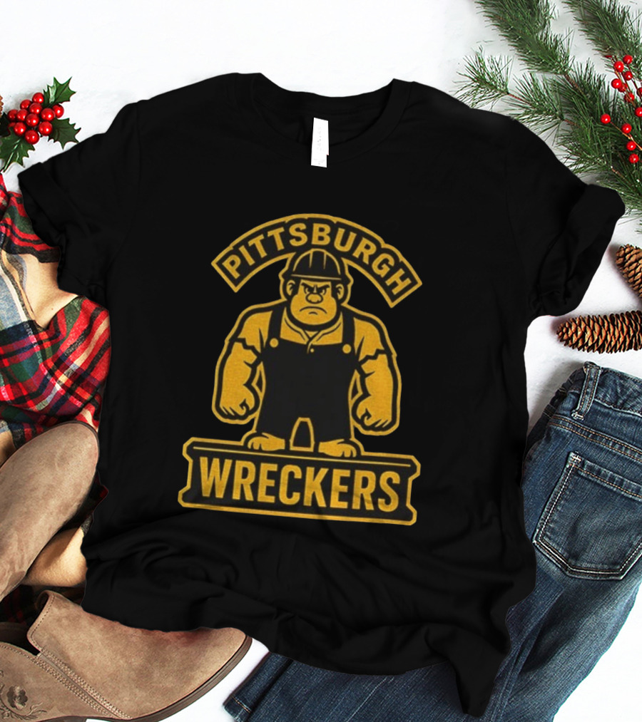 Pittsburgh Wreckers Steelers Pro Football Worker T-Shirt