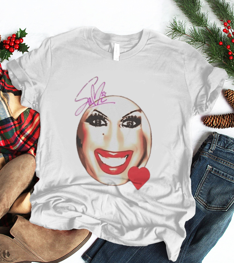 Save Signature Heavy Makeup Smile Red Heart T-Shirt