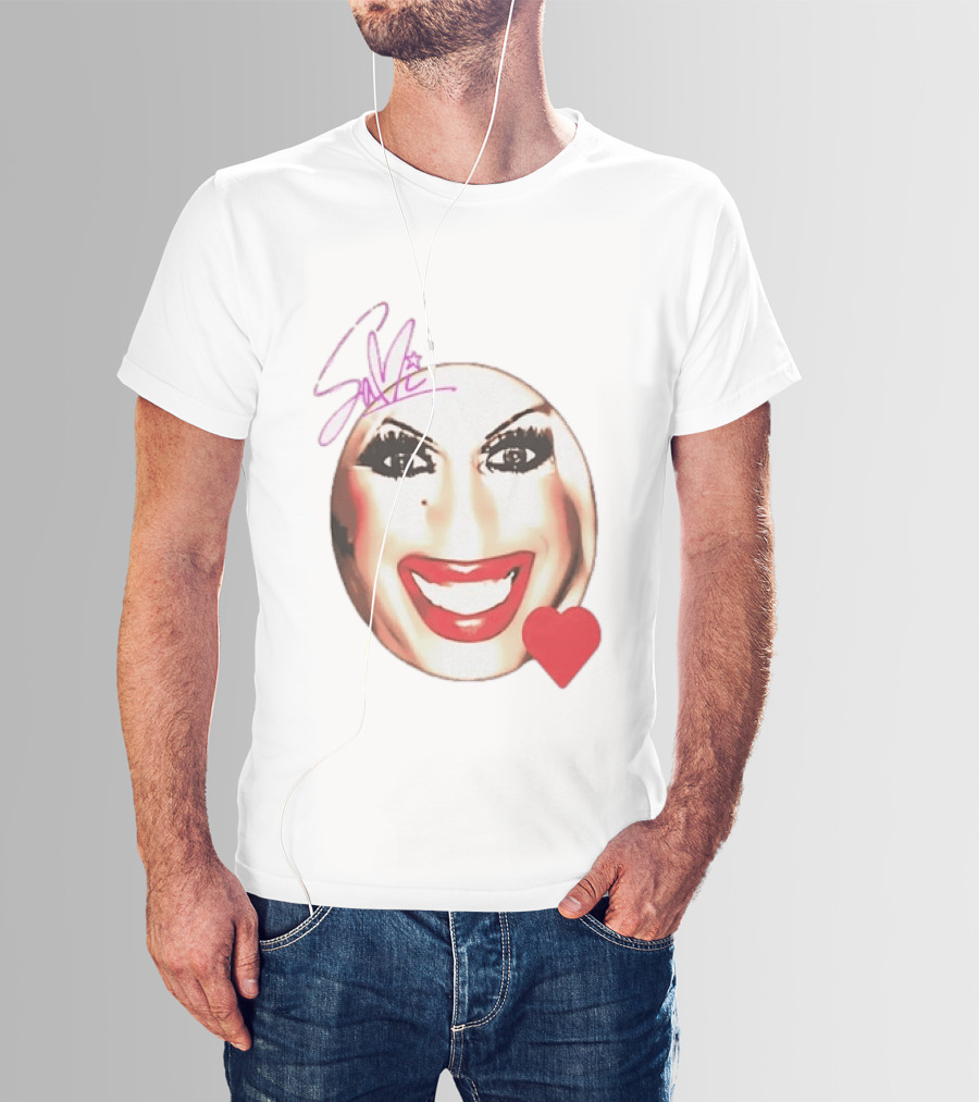 Save Signature Heavy Makeup Smile Red Heart T-Shirt