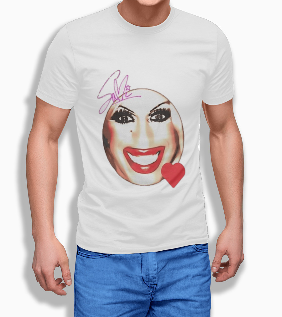 Save Signature Heavy Makeup Smile Red Heart T-Shirt