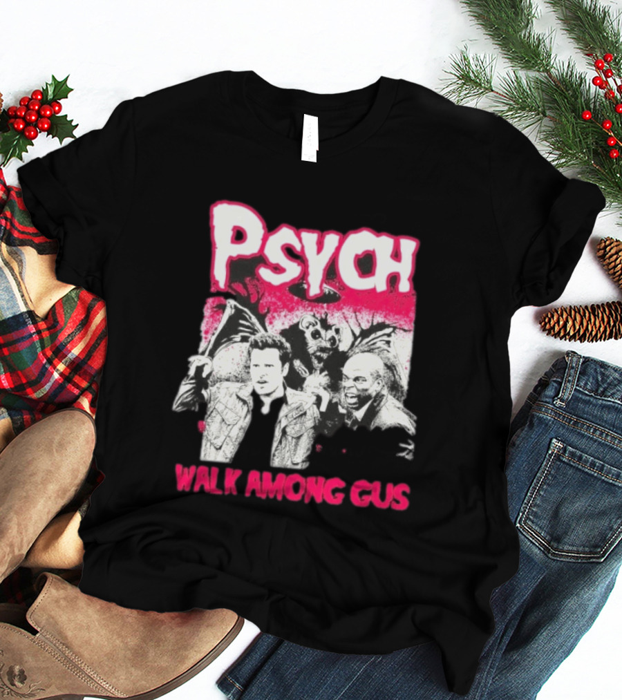 Psych Walk Among Gus Shawn Spencer Burton Guster Comic T-Shirt