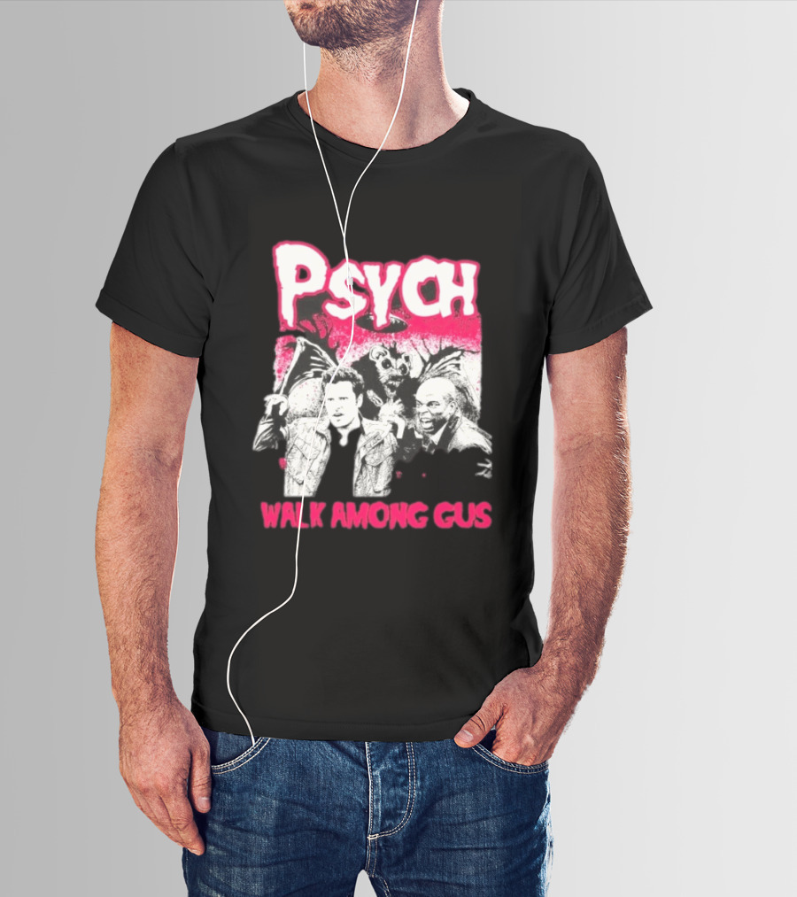Psych Walk Among Gus Shawn Spencer Burton Guster Comic T-Shirt