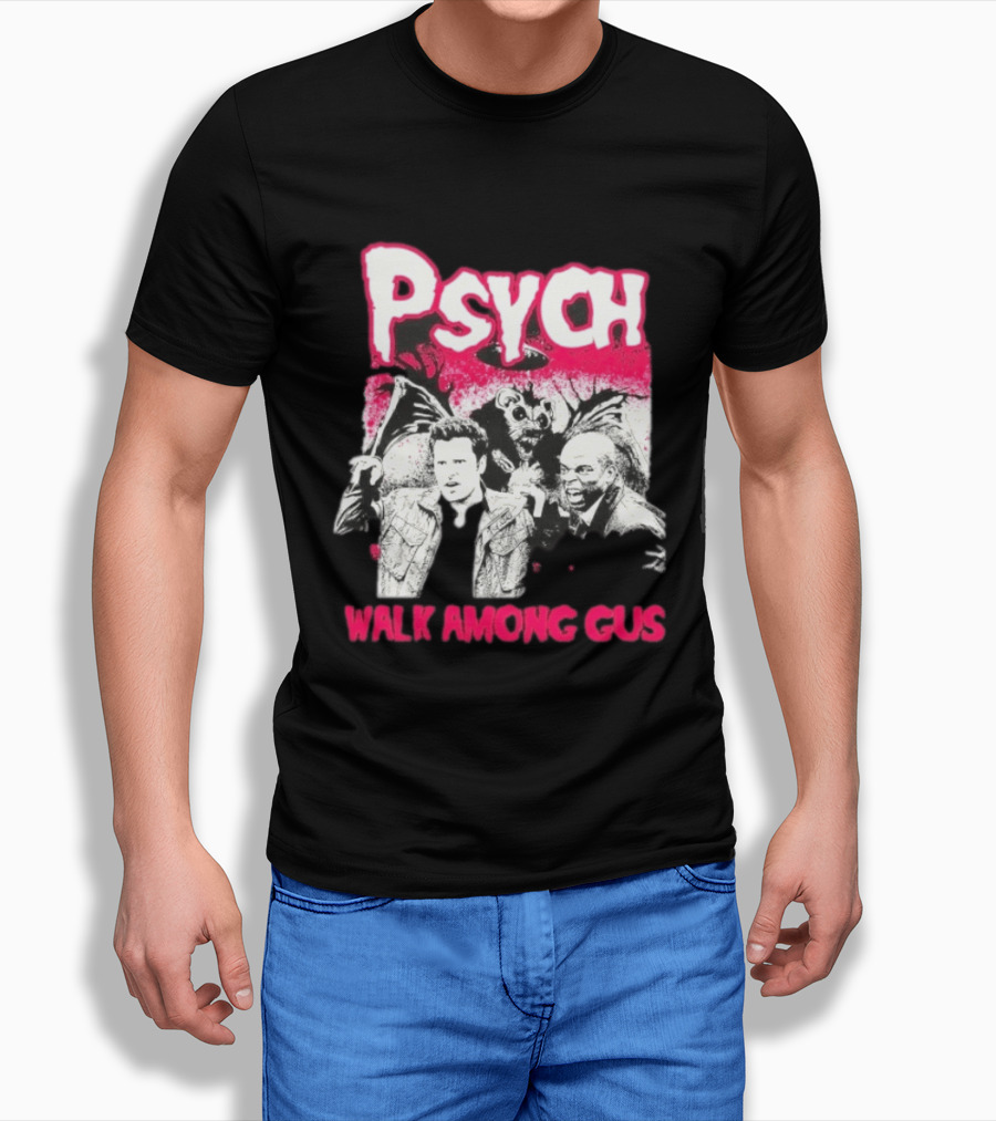 Psych Walk Among Gus Shawn Spencer Burton Guster Comic T-Shirt