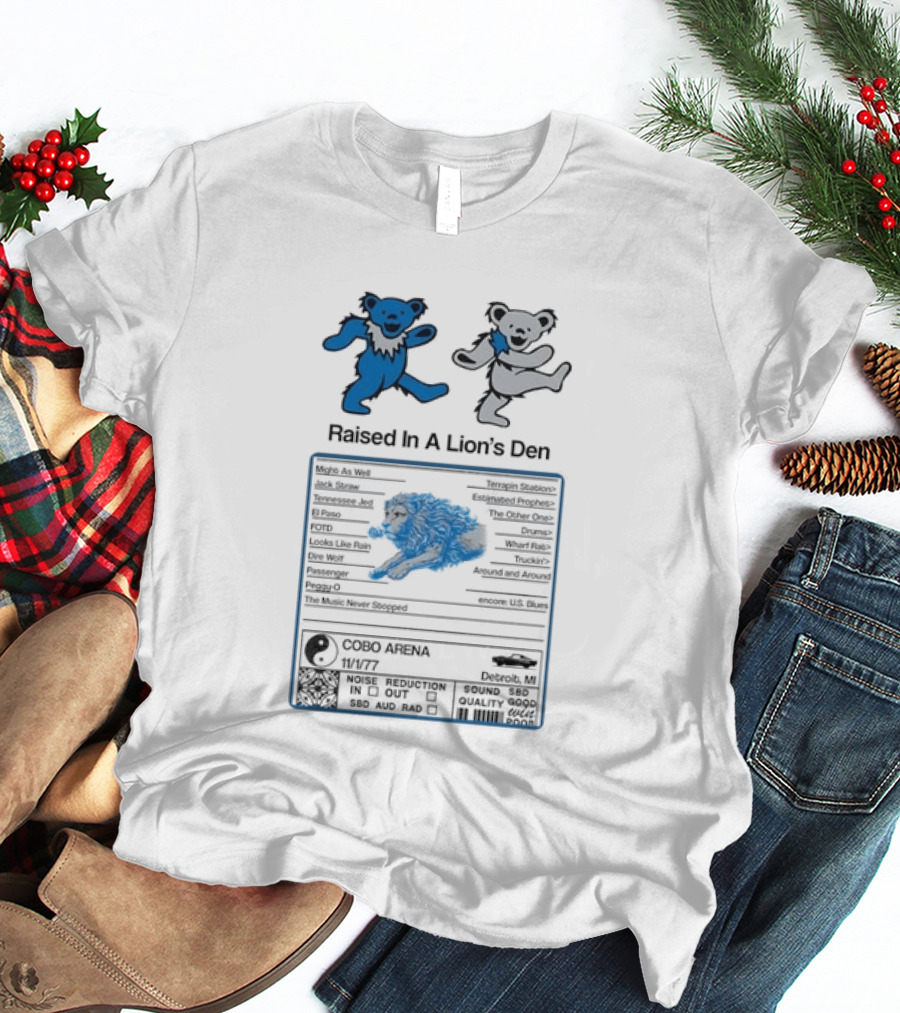 Grateful Dead Dancing Bears Raised In A Lion's Den Psychedelic Nutrition Facts T-Shirt