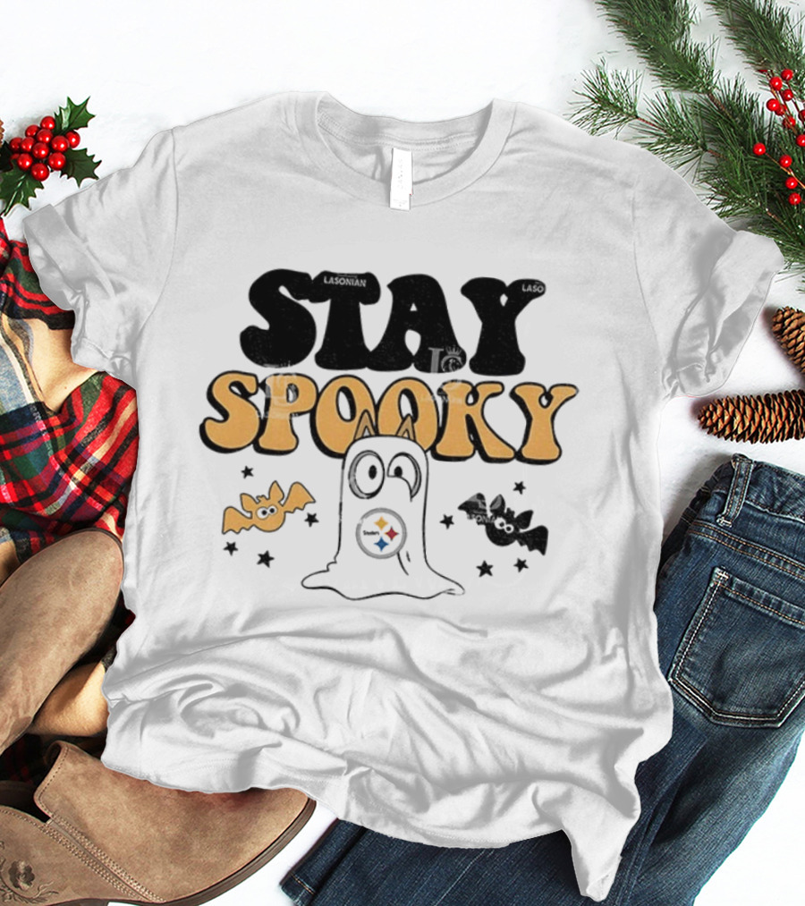 Pittsburgh Steelers Bluey Halloween Stay Spooky Ghost And Bats T-Shirt