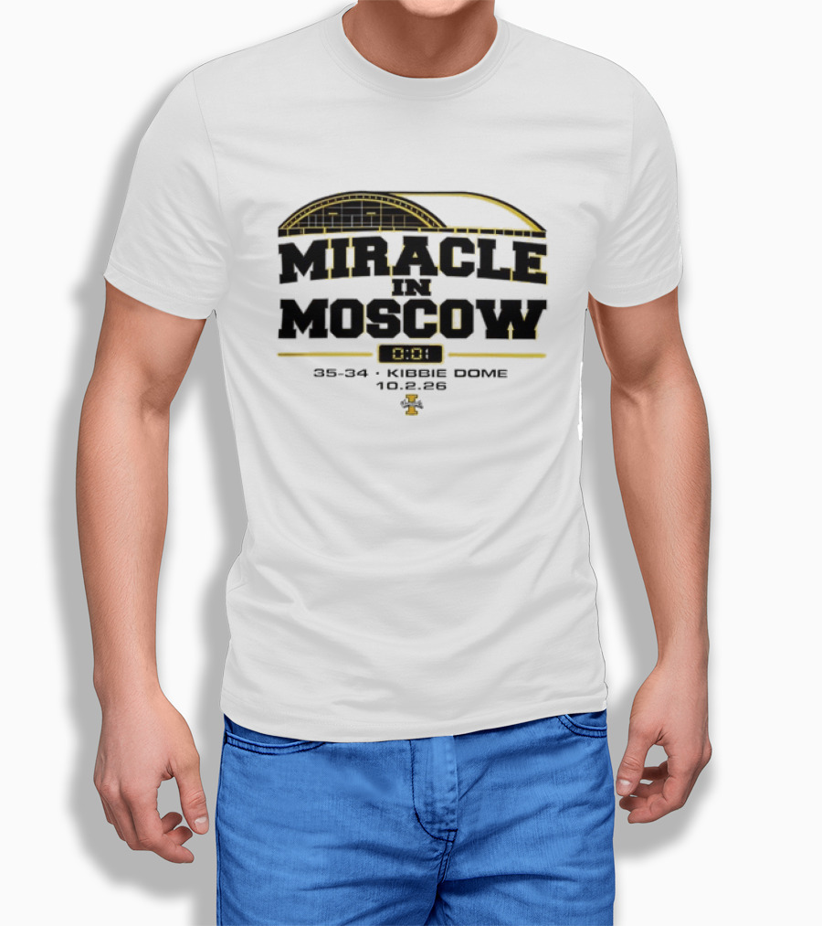 Idaho Vandals Miracle In Moscow 35 34 Kibbie Dome October 2 2026 T-Shirt