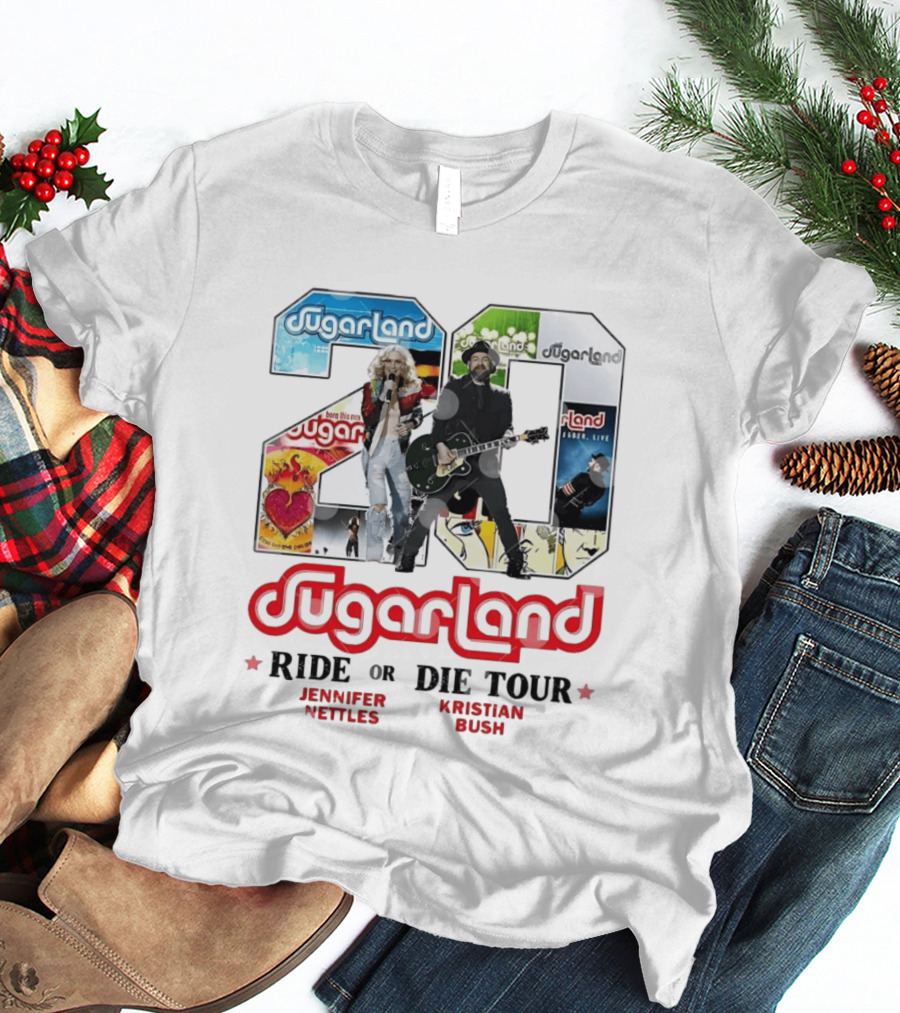 Sugarland Ride Or Die Tour 20 Featuring Jennifer Nettles Kristian Bush T-Shirt
