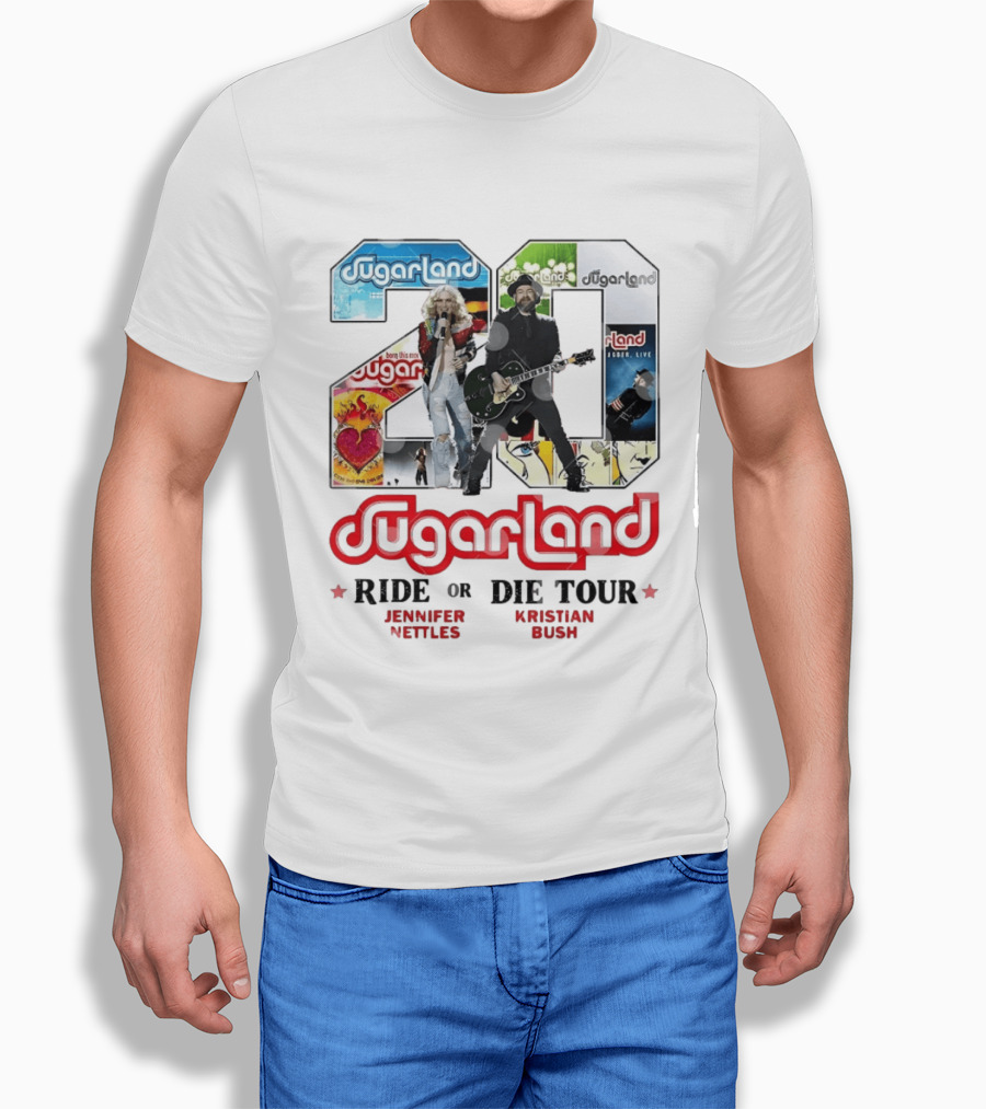 Sugarland Ride Or Die Tour 20 Featuring Jennifer Nettles Kristian Bush T-Shirt