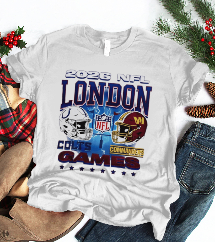 2026 NFL London Colts Commanders Games Helmets T-Shirt
