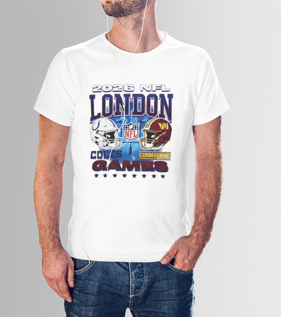 2026 NFL London Colts Commanders Games Helmets T-Shirt