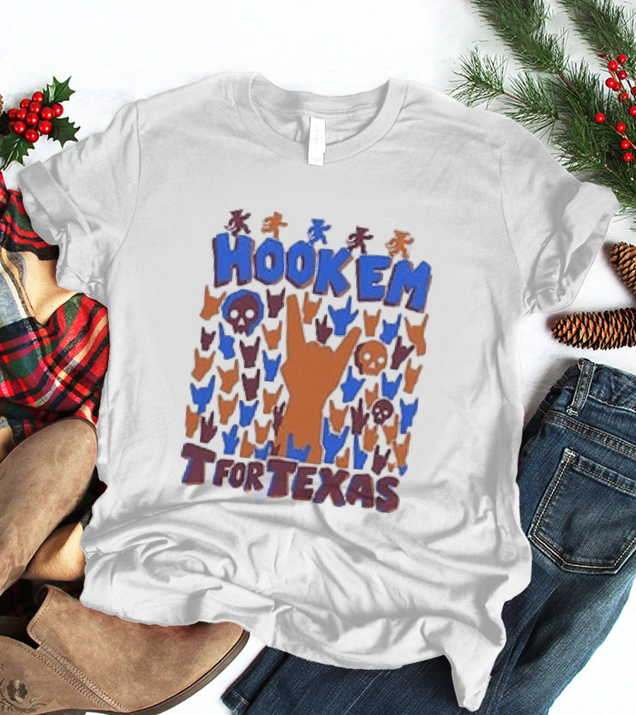 Hook Em For Texas Grateful Dead Collaboration With Longhorns T-Shirt