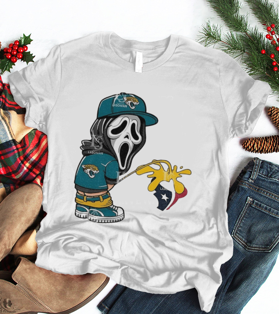 Jacksonville Jaguars Ghostface Pissing On Houston Texans T-Shirt