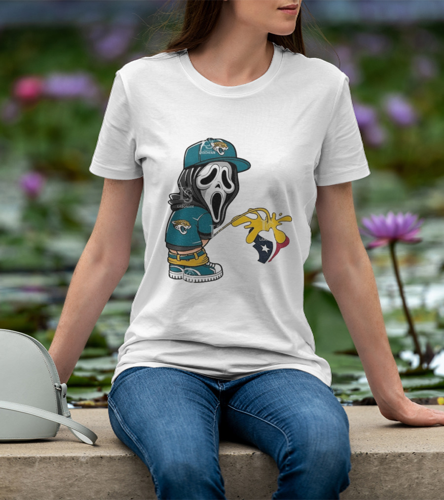 Jacksonville Jaguars Ghostface Pissing On Houston Texans T-Shirt