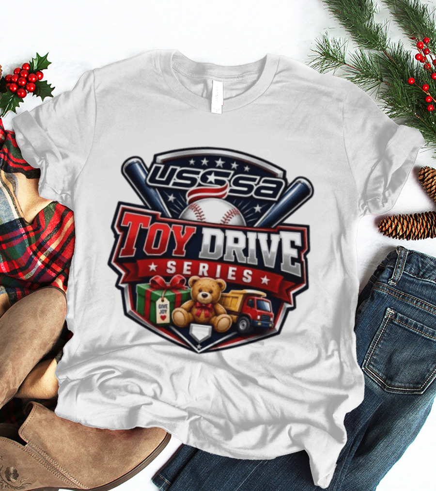 USSSA Toy Drive Series Teddy Bear Truck Give Joy Baseball Tournament T-Shirt