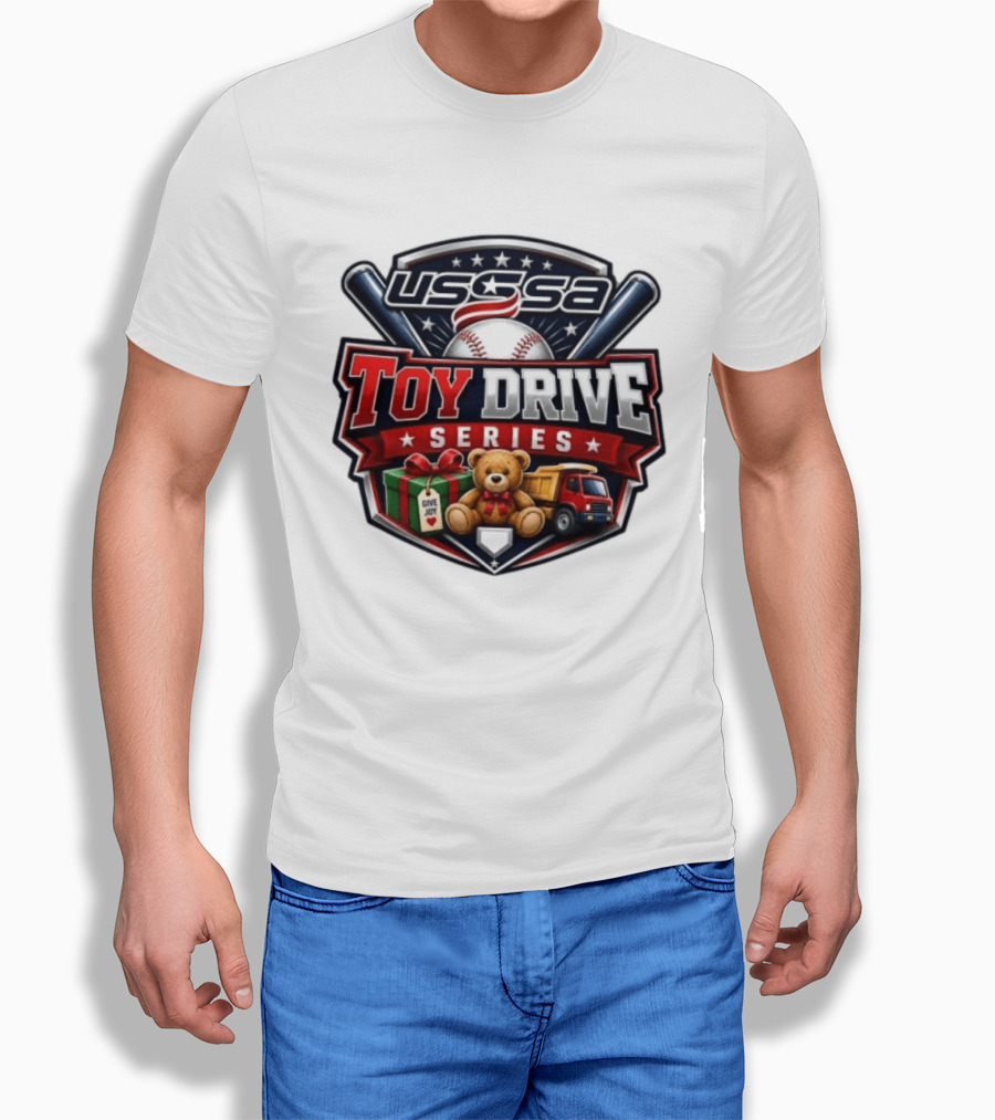 USSSA Toy Drive Series Teddy Bear Truck Give Joy Baseball Tournament T-Shirt