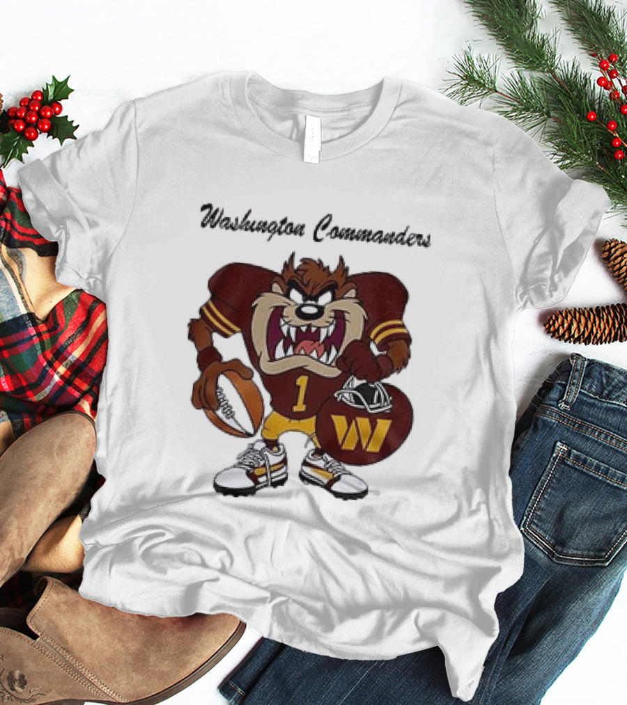 Washington Commanders Taz Looney Tunes Collaboration Football Fan Gear T-Shirt