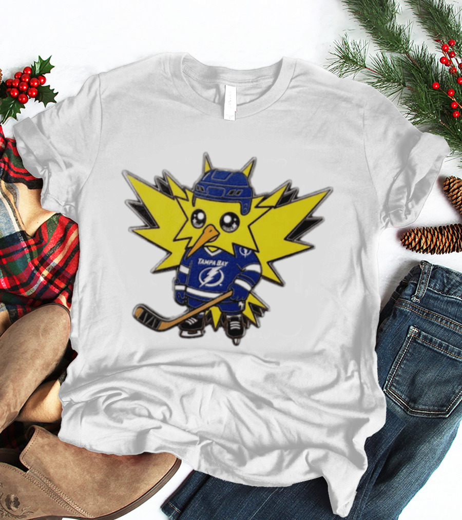 Zapdos Tampa Bay Lightning NHL Pokemon Hockey Cartoon T-Shirt