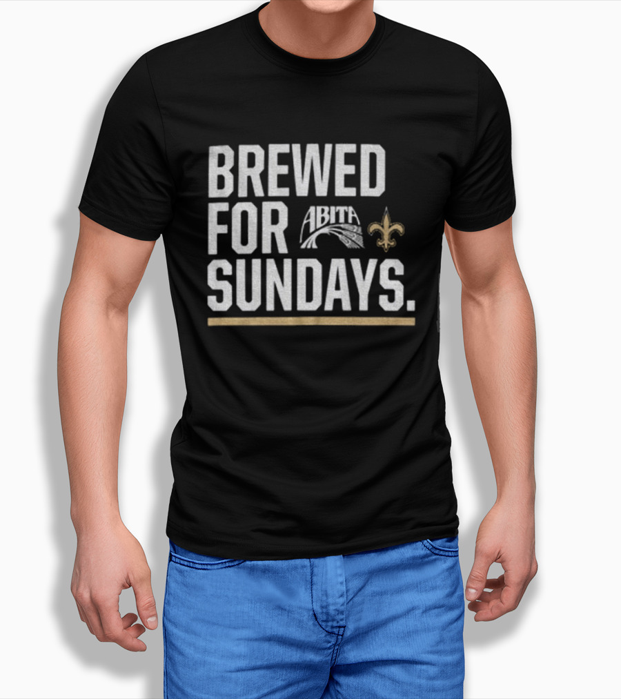 Brewed For Sundays New Orleans Saints Fleur De Lis Abita T-Shirt