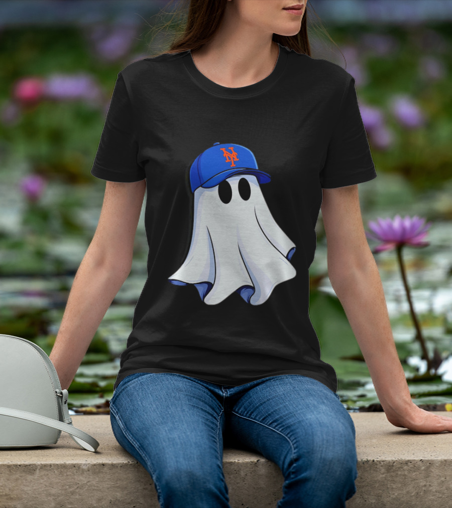 New York Mets MLB Ghost Baseball Halloween T-Shirt