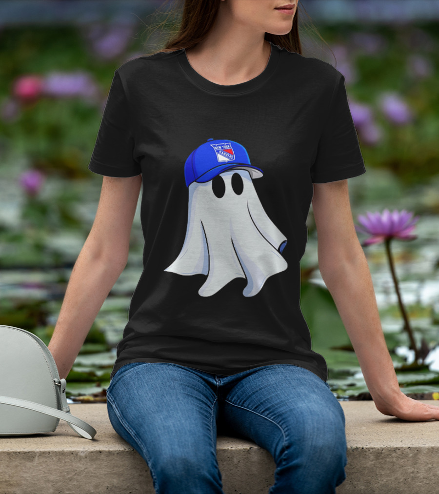 New York Rangers Ghost With Blue Cap Halloween T-Shirt