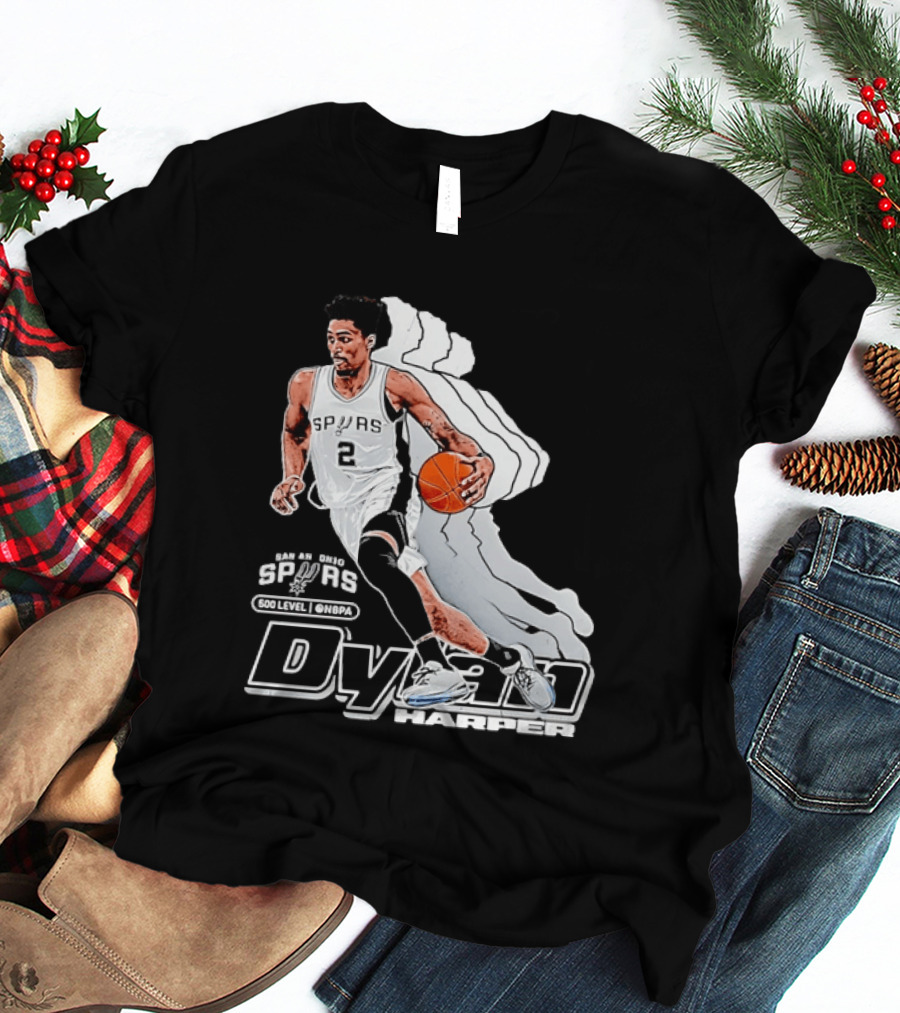 Dylan Harper Number 2 San Antonio Spurs NBA 500 Level @NBPA T-Shirt