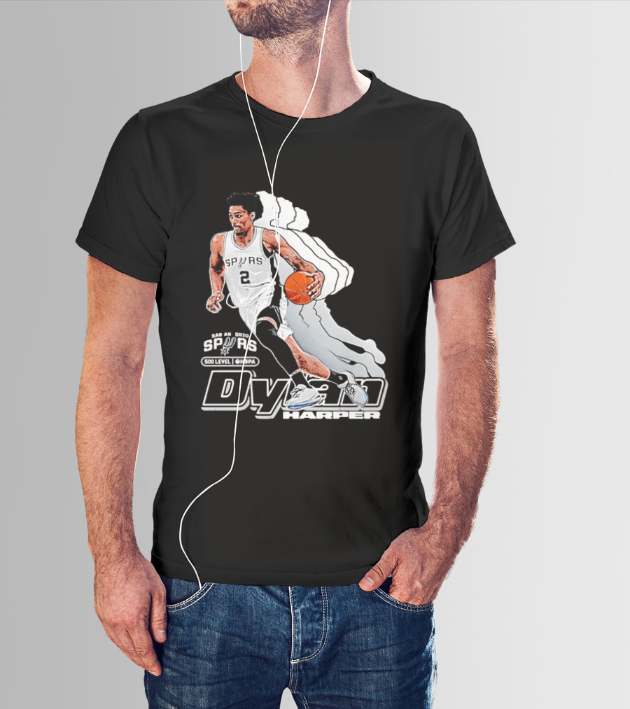 Dylan Harper Number 2 San Antonio Spurs NBA 500 Level @NBPA T-Shirt