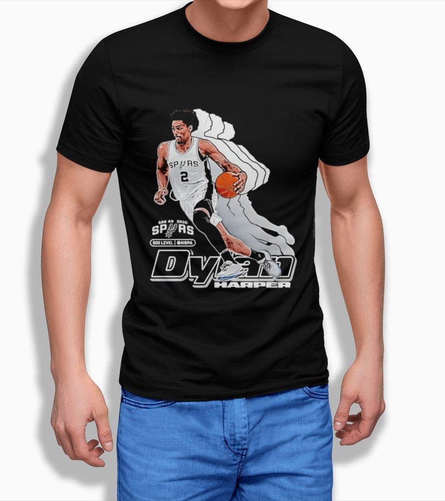 Dylan Harper Number 2 San Antonio Spurs NBA 500 Level @NBPA T-Shirt
